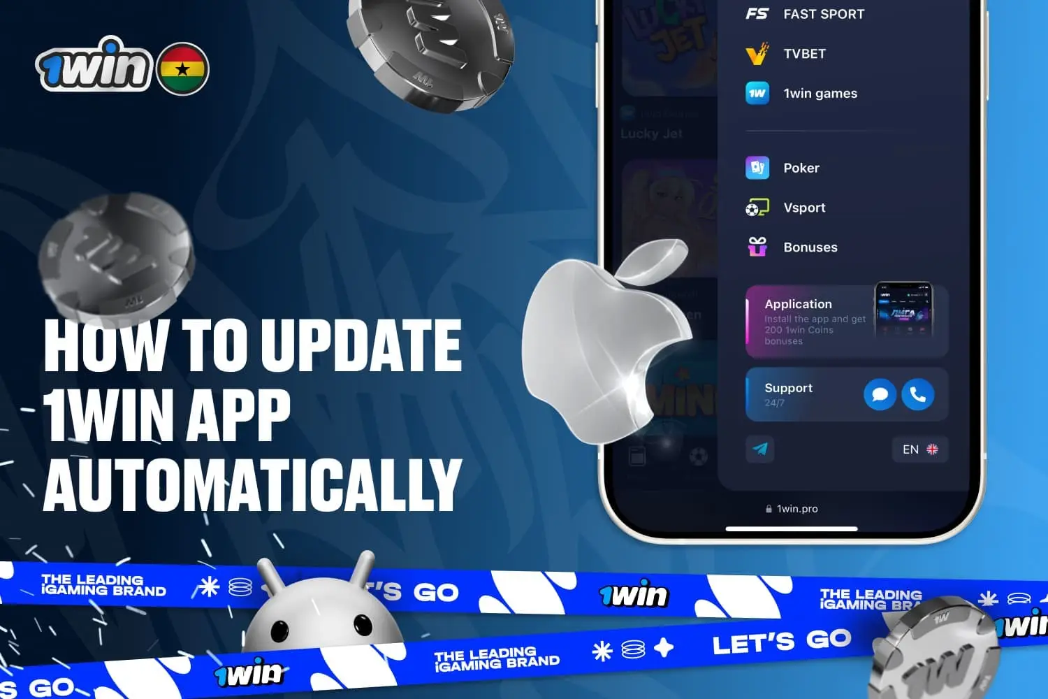 how to update 1win app automatically
